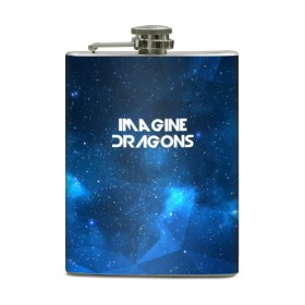 Фляга с принтом Imagine Dragons в Тюмени, металлический корпус | емкость 0,22 л, размер 125 х 94 мм. Виниловая наклейка запечатывается полностью | космос | рок