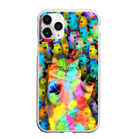 Чехол для iPhone 11 Pro матовый с принтом Котики на дискотеке в Тюмени, Силикон |  | Тематика изображения на принте: кошки | паттерн | психоделика | разноцветный | яркий
