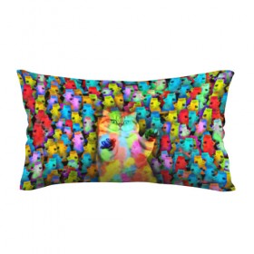 Подушка 3D антистресс с принтом Котики на дискотеке в Тюмени, наволочка — 100% полиэстер, наполнитель — вспененный полистирол | состоит из подушки и наволочки на молнии | кошки | паттерн | психоделика | разноцветный | яркий