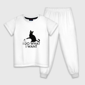 Детская пижама хлопок с принтом I Do What I Want в Тюмени, 100% хлопок |  брюки и футболка прямого кроя, без карманов, на брюках мягкая резинка на поясе и по низу штанин
 | делаю что хочу