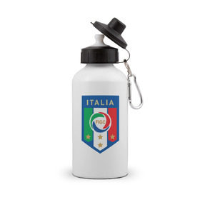 Бутылка спортивная с принтом Сборная Италии в Тюмени, металл | емкость — 500 мл, в комплекте две пластиковые крышки и карабин для крепления | Тематика изображения на принте: 