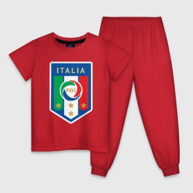 Детская пижама хлопок с принтом Сборная Италии в Тюмени, 100% хлопок |  брюки и футболка прямого кроя, без карманов, на брюках мягкая резинка на поясе и по низу штанин
 | 