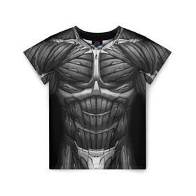 Детская футболка 3D с принтом Экзоскелет CRYSIS в Тюмени, 100% гипоаллергенный полиэфир | прямой крой, круглый вырез горловины, длина до линии бедер, чуть спущенное плечо, ткань немного тянется | crysis |   робот | бионический | бронь | броня | доспехи | костюм | крайсис | экзоскелет