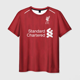 Мужская футболка 3D с принтом Liverpool home 18-19 в Тюмени, 100% полиэфир | прямой крой, круглый вырез горловины, длина до линии бедер | apl | champions | england | league | liverpool | mohammed | salah | англия | ливерпуль | лига | мохаммед | премьер | салах | чемпионов