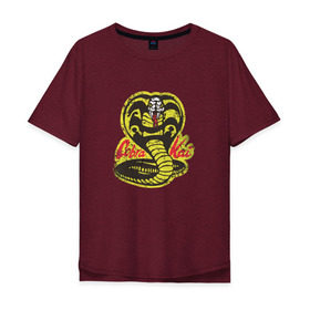 Мужская футболка хлопок Oversize с принтом Cobra Kai в Тюмени, 100% хлопок | свободный крой, круглый ворот, “спинка” длиннее передней части | cobra | змея | кобра