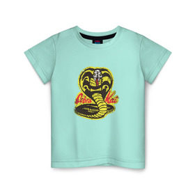 Детская футболка хлопок с принтом Cobra Kai в Тюмени, 100% хлопок | круглый вырез горловины, полуприлегающий силуэт, длина до линии бедер | cobra | змея | кобра