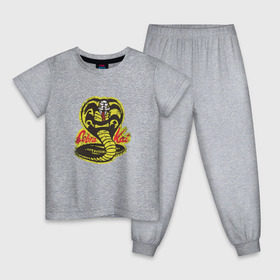 Детская пижама хлопок с принтом Cobra Kai в Тюмени, 100% хлопок |  брюки и футболка прямого кроя, без карманов, на брюках мягкая резинка на поясе и по низу штанин
 | Тематика изображения на принте: cobra | змея | кобра