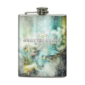 Фляга с принтом Monster Hunter: World в Тюмени, металлический корпус | емкость 0,22 л, размер 125 х 94 мм. Виниловая наклейка запечатывается полностью | gamer | mhw | monster hunter