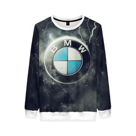 Женский свитшот 3D с принтом Логотип BMW в Тюмени, 100% полиэстер с мягким внутренним слоем | круглый вырез горловины, мягкая резинка на манжетах и поясе, свободная посадка по фигуре | logo bmw | бмв | логотип bmw | логотип бмв