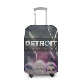 Чехол для чемодана 3D с принтом Detroit become human в Тюмени, 86% полиэфир, 14% спандекс | двустороннее нанесение принта, прорези для ручек и колес | dbh | detroit | gamer