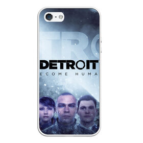 Чехол для iPhone 5/5S матовый с принтом Detroit become human в Тюмени, Силикон | Область печати: задняя сторона чехла, без боковых панелей | dbh | detroit | gamer