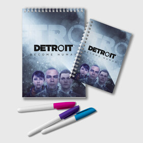 Блокнот с принтом Detroit become human в Тюмени, 100% бумага | 48 листов, плотность листов — 60 г/м2, плотность картонной обложки — 250 г/м2. Листы скреплены удобной пружинной спиралью. Цвет линий — светло-серый
 | dbh | detroit | gamer