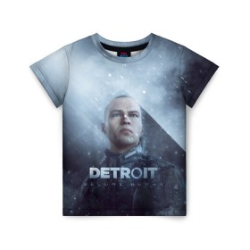 Детская футболка 3D с принтом Detroit become human в Тюмени, 100% гипоаллергенный полиэфир | прямой крой, круглый вырез горловины, длина до линии бедер, чуть спущенное плечо, ткань немного тянется | dbh | detroit | gamer