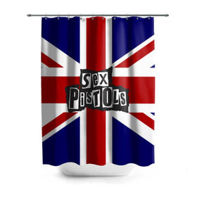 Штора 3D для ванной с принтом Sex Pistols в Тюмени, 100% полиэстер | плотность материала — 100 г/м2. Стандартный размер — 146 см х 180 см. По верхнему краю — пластиковые люверсы для креплений. В комплекте 10 пластиковых колец | англия | британия | панк | флаг