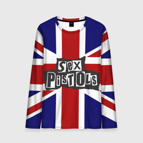 Мужской лонгслив 3D с принтом Sex Pistols в Тюмени, 100% полиэстер | длинные рукава, круглый вырез горловины, полуприлегающий силуэт | англия | британия | панк | флаг