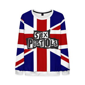 Мужской свитшот 3D с принтом Sex Pistols в Тюмени, 100% полиэстер с мягким внутренним слоем | круглый вырез горловины, мягкая резинка на манжетах и поясе, свободная посадка по фигуре | англия | британия | панк | флаг