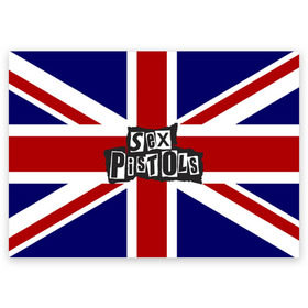 Поздравительная открытка с принтом Sex Pistols в Тюмени, 100% бумага | плотность бумаги 280 г/м2, матовая, на обратной стороне линовка и место для марки
 | Тематика изображения на принте: англия | британия | панк | флаг