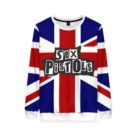 Женский свитшот 3D с принтом Sex Pistols в Тюмени, 100% полиэстер с мягким внутренним слоем | круглый вырез горловины, мягкая резинка на манжетах и поясе, свободная посадка по фигуре | англия | британия | панк | флаг