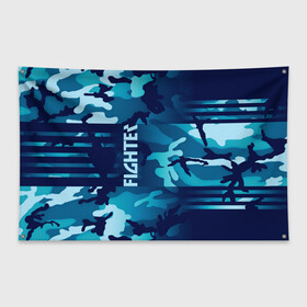 Флаг-баннер с принтом FIGHTER в Тюмени, 100% полиэстер | размер 67 х 109 см, плотность ткани — 95 г/м2; по краям флага есть четыре люверса для крепления | fighter | боец | спортсмен