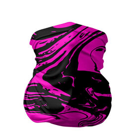 Бандана-труба 3D с принтом Черно розовый акрил в Тюмени, 100% полиэстер, ткань с особыми свойствами — Activecool | плотность 150‒180 г/м2; хорошо тянется, но сохраняет форму | волна | естественный | искусство | камень | краска | красочный | линии | модерн | мокрый | натуральный | яркие