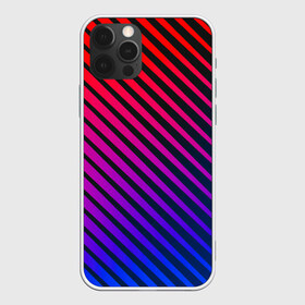 Чехол для iPhone 12 Pro Max с принтом Градиентные линии в Тюмени, Силикон |  | абстракция | градиент | красный | линии | полосы | синий | темный | цвет