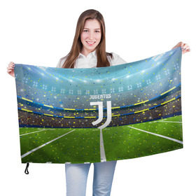 Флаг 3D с принтом JUVENTUS в Тюмени, 100% полиэстер | плотность ткани — 95 г/м2, размер — 67 х 109 см. Принт наносится с одной стороны | football | soccer | ювентус