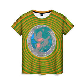 Женская футболка 3D с принтом Ёжик в Тюмени, 100% полиэфир ( синтетическое хлопкоподобное полотно) | прямой крой, круглый вырез горловины, длина до линии бедер | nuckles | sonic | tails | наклз | соник | суперёжик