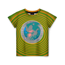 Детская футболка 3D с принтом Ёжик в Тюмени, 100% гипоаллергенный полиэфир | прямой крой, круглый вырез горловины, длина до линии бедер, чуть спущенное плечо, ткань немного тянется | nuckles | sonic | tails | наклз | соник | суперёжик