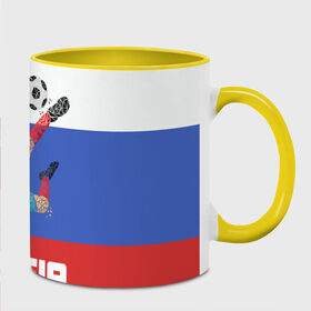 Кружка 3D с принтом Футбол Россия в Тюмени, керамика | ёмкость 330 мл | мяч | триколор | флаг | футболист