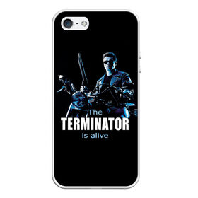Чехол для iPhone 5/5S матовый с принтом Terminator alive в Тюмени, Силикон | Область печати: задняя сторона чехла, без боковых панелей | arnold schwarzenegger | арнольд шварценеггер | киборг | кино | терминатор
