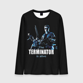 Мужской лонгслив 3D с принтом Terminator alive в Тюмени, 100% полиэстер | длинные рукава, круглый вырез горловины, полуприлегающий силуэт | arnold schwarzenegger | арнольд шварценеггер | киборг | кино | терминатор