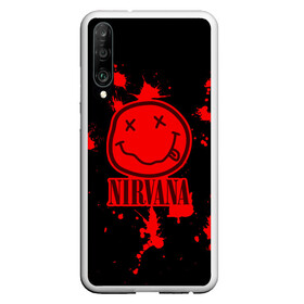 Чехол для Honor P30 с принтом Nirvana в Тюмени, Силикон | Область печати: задняя сторона чехла, без боковых панелей | Тематика изображения на принте: cobain | kurt | nevermino | nirvana | альтернативный | гранж | грол | группа | дональд | кобейн | курт | музыка | надпись | нервана | нирвана | новоселич | певец | рок | смайл | смайлик | солист