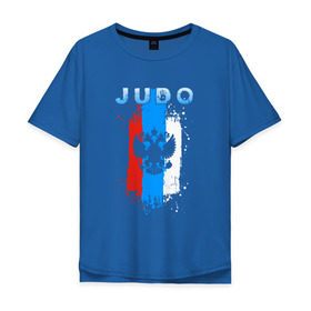 Мужская футболка хлопок Oversize с принтом Judo в Тюмени, 100% хлопок | свободный крой, круглый ворот, “спинка” длиннее передней части | judo | sport | дзюдо | дзюдоист | спорт