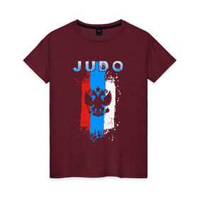 Женская футболка хлопок с принтом Judo в Тюмени, 100% хлопок | прямой крой, круглый вырез горловины, длина до линии бедер, слегка спущенное плечо | judo | sport | дзюдо | дзюдоист | спорт