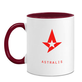 Кружка двухцветная с принтом Astralis - The Form в Тюмени, керамика | объем — 330 мл, диаметр — 80 мм. Цветная ручка и кайма сверху, в некоторых цветах — вся внутренняя часть | astralis | counter strike | cs go