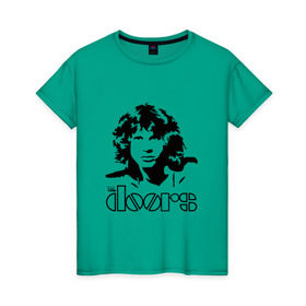 Женская футболка хлопок с принтом The Doors в Тюмени, 100% хлопок | прямой крой, круглый вырез горловины, длина до линии бедер, слегка спущенное плечо | jim morrison | группа | двери | джим моррисон | дорз | дорс | зе дорс