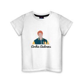 Детская футболка хлопок с принтом Archie (Riverdale) в Тюмени, 100% хлопок | круглый вырез горловины, полуприлегающий силуэт, длина до линии бедер | pops chocklit shoppe | riverdale | southside | southside serpents graffiti | vixens | ривердэйл