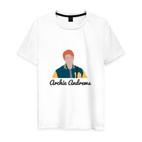Мужская футболка хлопок с принтом Archie (Riverdale) в Тюмени, 100% хлопок | прямой крой, круглый вырез горловины, длина до линии бедер, слегка спущенное плечо. | pops chocklit shoppe | riverdale | southside | southside serpents graffiti | vixens | ривердэйл