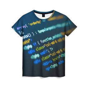 Женская футболка 3D с принтом Programming collection в Тюмени, 100% полиэфир ( синтетическое хлопкоподобное полотно) | прямой крой, круглый вырез горловины, длина до линии бедер | c++ | html | php | код | компьютеры | программист | технологии | хакер | цифры