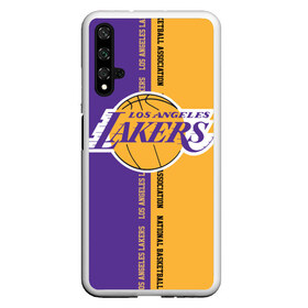 Чехол для Honor 20 с принтом Los angeles lakers NBA в Тюмени, Силикон | Область печати: задняя сторона чехла, без боковых панелей | basketbal | basketball | la | lakers | los angeles | los angeles lakers | national | nba | анжелес | баскетбол | лос анджелес | лэйкерс | национальная бескетбольная ассоциация | нба | онил | шакил