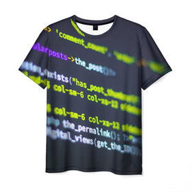 Мужская футболка 3D с принтом Программирование PHP в Тюмени, 100% полиэфир | прямой крой, круглый вырез горловины, длина до линии бедер | Тематика изображения на принте: 