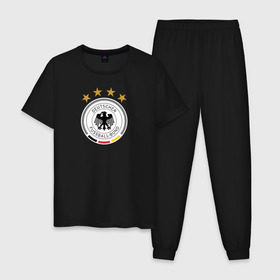 Мужская пижама хлопок с принтом Сборная Германии в Тюмени, 100% хлопок | брюки и футболка прямого кроя, без карманов, на брюках мягкая резинка на поясе и по низу штанин
 | сборная германии | футбол | чемпионат мира