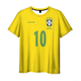 Мужская футболка 3D с принтом Роналдиньо в Тюмени, 100% полиэфир | прямой крой, круглый вырез горловины, длина до линии бедер | brasil | brazilian | footbal | national | ronaldinho | soccer | time | бразилии | бразилия | национальная | по | роналдиньо | рональдиньо | сборная | футбол | футболу