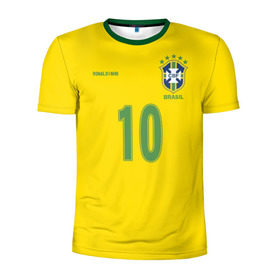 Мужская футболка 3D спортивная с принтом Роналдиньо в Тюмени, 100% полиэстер с улучшенными характеристиками | приталенный силуэт, круглая горловина, широкие плечи, сужается к линии бедра | Тематика изображения на принте: brasil | brazilian | footbal | national | ronaldinho | soccer | time | бразилии | бразилия | национальная | по | роналдиньо | рональдиньо | сборная | футбол | футболу