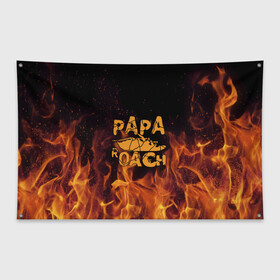 Флаг-баннер с принтом Papa Roach в Тюмени, 100% полиэстер | размер 67 х 109 см, плотность ткани — 95 г/м2; по краям флага есть четыре люверса для крепления | papa roach | roach | папа роач | папароач | папароч | роач | роч