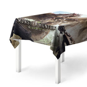 Скатерть 3D с принтом Monster Hunter: World в Тюмени, 100% полиэстер (ткань не мнется и не растягивается) | Размер: 150*150 см | 