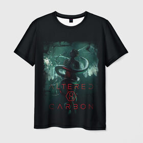Мужская футболка 3D с принтом Altered Carbon в Тюмени, 100% полиэфир | прямой крой, круглый вырез горловины, длина до линии бедер | altere | будущее | бэнкрофт | видоизмененный углерод | генетика | джеймс пьюрфой | ковач | марта игареда | наука | неонуар | ортега | ричард морган | фантастика | футуризм | юэль киннаман