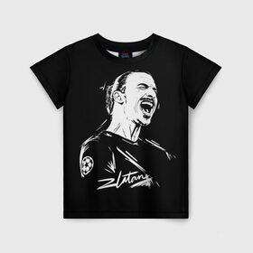 Детская футболка 3D с принтом Zlatan Ibrahimovic в Тюмени, 100% гипоаллергенный полиэфир | прямой крой, круглый вырез горловины, длина до линии бедер, чуть спущенное плечо, ткань немного тянется | football | златан ибрагимович | игрок | сборная швеции | футбол | футболист
