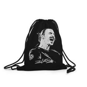 Рюкзак-мешок 3D с принтом Zlatan Ibrahimovic в Тюмени, 100% полиэстер | плотность ткани — 200 г/м2, размер — 35 х 45 см; лямки — толстые шнурки, застежка на шнуровке, без карманов и подкладки | football | златан ибрагимович | игрок | сборная швеции | футбол | футболист