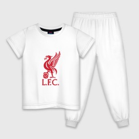 Детская пижама хлопок с принтом FC Liverpool в Тюмени, 100% хлопок |  брюки и футболка прямого кроя, без карманов, на брюках мягкая резинка на поясе и по низу штанин
 | liverpool | англия | ливерпуль | лига чемпионов | чемпионат